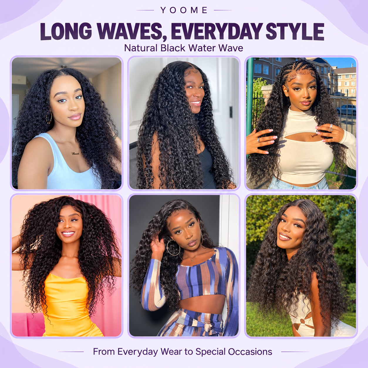 YOOME Hair Natural Black Water Wave 13×4 HD Lace Front Wig - Image 7
