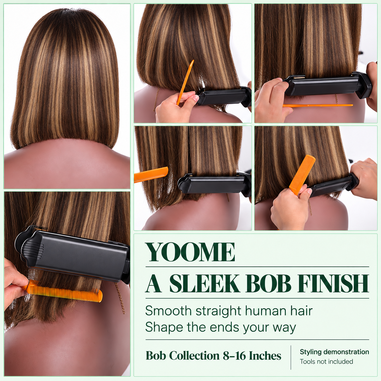 YOOME P4/27 Highlights Straight Bob Human Hair Wig — 5×5 / 13×4 - Image 3
