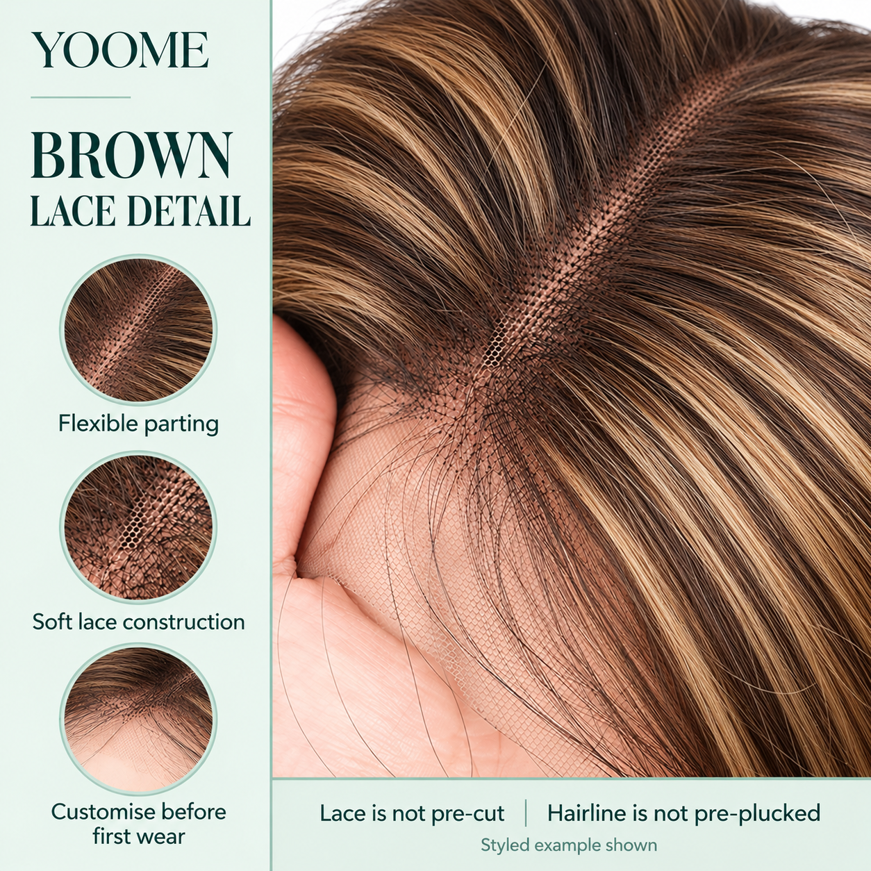 YOOME P4/27 Highlights Straight Bob Human Hair Wig — 5×5 / 13×4 - Image 5